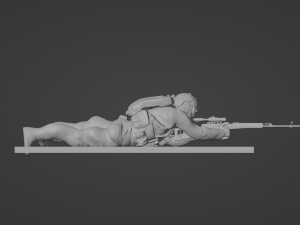Figure of a sniper in a lying down with SVD stl 3D 모델