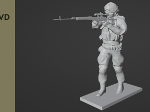 Figure of a standing sniper with SVD stl Modelo 3D