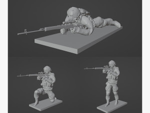 Sniper set with SVD in different positions stl 3D Model