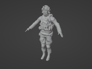 NATO Set of a modern soldier with a pack of weapons RIG 3D Model