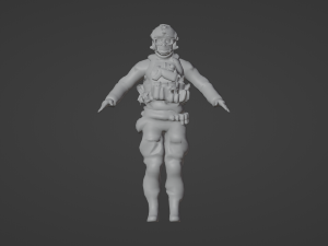 NATO Set of a modern soldier with a pack of weapons RIG 3D Model