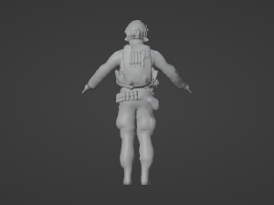 NATO Set of a modern soldier with a pack of weapons RIG 3D Model