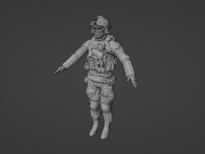 NATO Set of a modern soldier with a pack of weapons RIG 3D Model