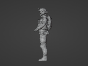 NATO Set of a modern soldier with a pack of weapons RIG 3D Model