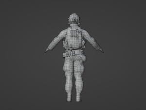 NATO Set of a modern soldier with a pack of weapons RIG 3D Model