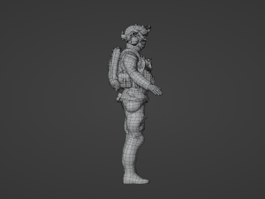 NATO Set of a modern soldier with a pack of weapons RIG 3D Model