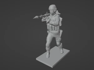 Figure of a soldier with RPG stl 3D Model