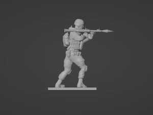 Figure of a soldier with RPG stl 3D Model