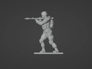 Figure of a soldier with RPG stl 3D Model