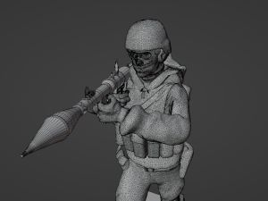 Figure of a soldier with RPG stl 3D Модель