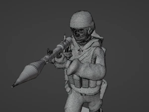 Figure of a soldier with RPG stl 3D Model