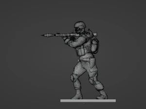 Figure of a soldier with RPG stl 3D Model
