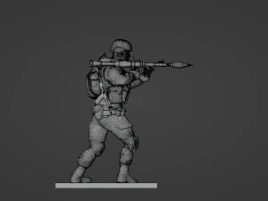 Figure of a soldier with RPG stl 3D Model