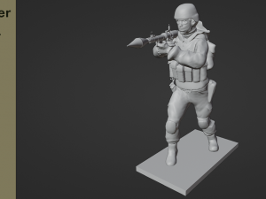 Figure of a soldier with RPG stl 3D 모델