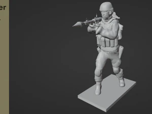 Figure of a soldier with RPG stl 3D Model