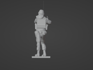 Figure of a soldier with walkie-talkie and AK stl 3D Модель
