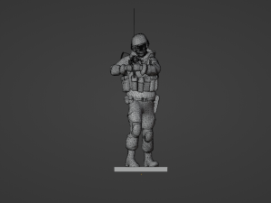 Figure of a soldier with walkie-talkie and AK stl 3D Модель