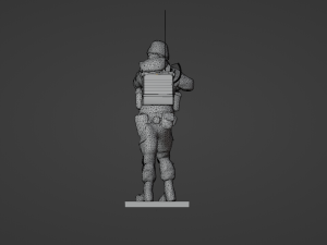 Figure of a soldier with walkie-talkie and AK stl 3D Модель