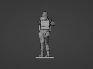 Figure of a soldier with walkie-talkie and AK stl 3D Model