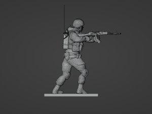 Figure of a soldier with walkie-talkie and AK stl 3D Модель