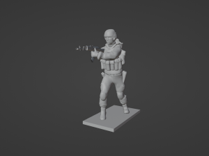 Figure of a soldier with AK stl 3D 모델