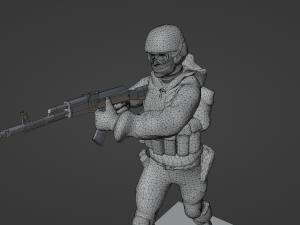 Figure of a soldier with AK stl 3D 모델