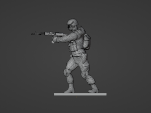 Figure of a soldier with AK stl 3D 모델