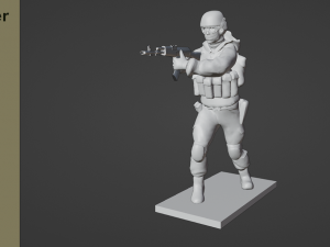 Figure of a soldier with AK stl 3D Model