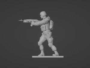 Figure of a soldier with AK-gp-25 stl 3D Model