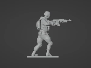 Figure of a soldier with AK-gp-25 stl 3D Model