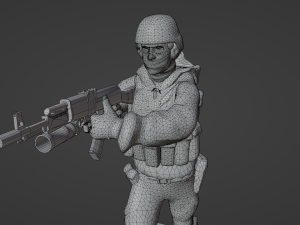 Figure of a soldier with AK-gp-25 stl 3Dモデル