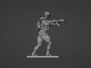 Figure of a soldier with AK-gp-25 stl 3D Model