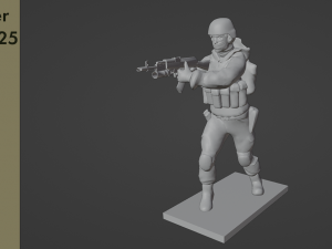 Figure of a soldier with AK-gp-25 stl 3D Model