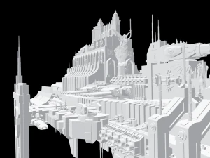 Warhammer 40000 Battlebarge 3D Model