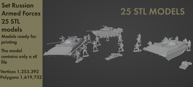 Set of Armies of the CIS countries Forces 25 STL models 3D 模型 .c4d .max .obj .3ds .fbx .stl .blend 