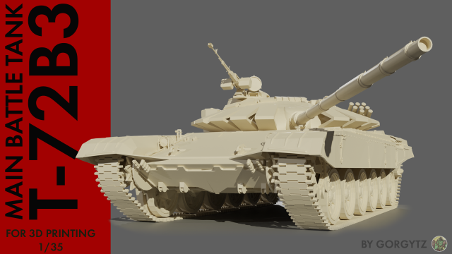 Tank T 72 B3 STL 3D Model .c4d .max .obj .3ds .fbx .stl .blend 