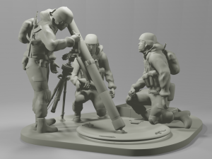 Mortar crew 2b11 STL 3D Модель