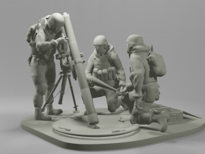 Mortar crew 2b11 STL 3D Модель