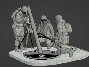 Mortierbemanning 2b11 STL 3D Model