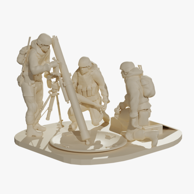 Mortar crew 2b11 STL 3D Модель .c4d .max .obj .3ds .fbx .stl .blend 