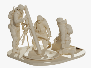 Mortar crew 2b11 STL Modelo 3D