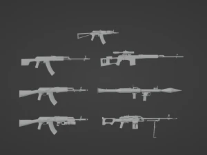 Set of a modern soldier with a pack of weapons RIG 3D Model