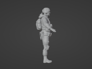 Set of a modern soldier with a pack of weapons RIG Model 3D