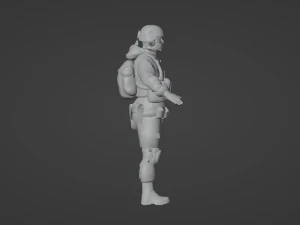Set of a modern soldier with a pack of weapons RIG 3D Model