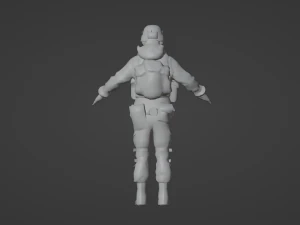 Set of a modern soldier with a pack of weapons RIG 3D Model