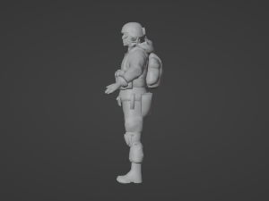 Set of a modern soldier with a pack of weapons RIG Model 3D