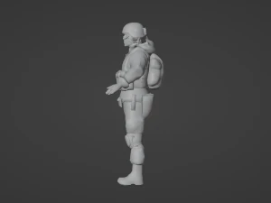 Set of a modern soldier with a pack of weapons RIG 3D Model
