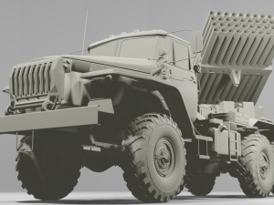 Multiple launch rocket system Grad STL Modelo 3D
