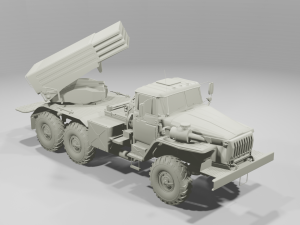 Multiple launch rocket system Grad STL Modelo 3D