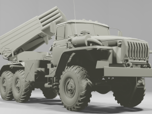 Multiple launch rocket system Grad STL Modelo 3D